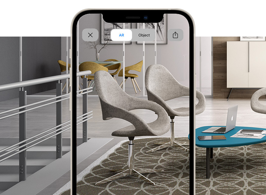 Design loungesessel fur empfang mit Augmented Reality Samba Plus