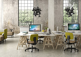 Farbenfroher, kompakter Design-Stuhl fUr Haus und BUro DAD