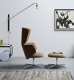 Lounge repose sessel mit grand seat ottoman Alisè