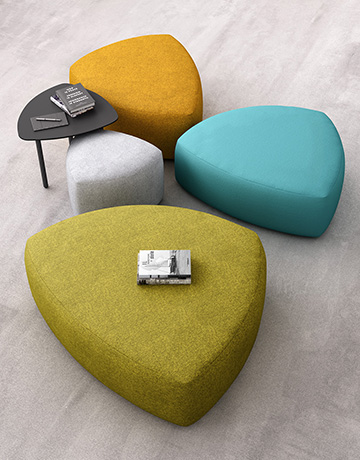 Farbiger Pouf fur moderne Flur- und Freiraummobel | GOGO by Leyform