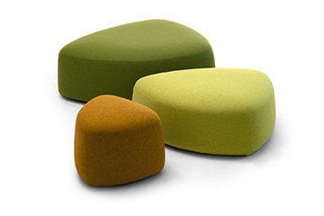 Farbiger pouf ottomane fur moderne open-space GOGO