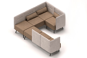 Modularen sofa mit verkettbaren sitzen fur open-space hallen Around