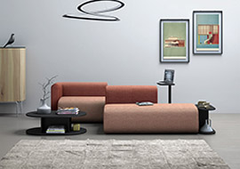 pouf plus sofa modulare fur farbiger halle lounge Noa'