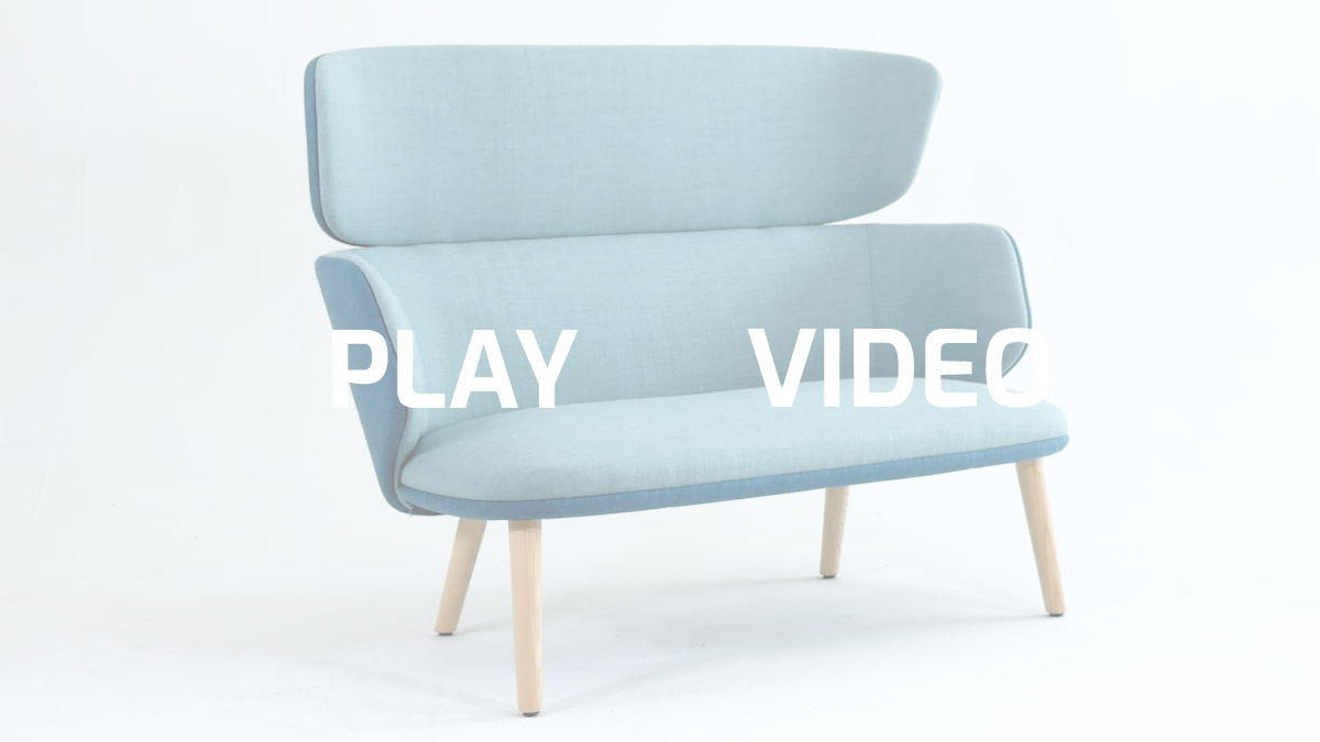 Farbiges Loungesofa mit hoher Ruckenlehne und Holzbeinen | Alise' 4G by Leyform