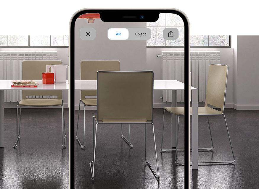 Stapelstuhl fur training und konferenzraum mit Augmented Reality I-Like