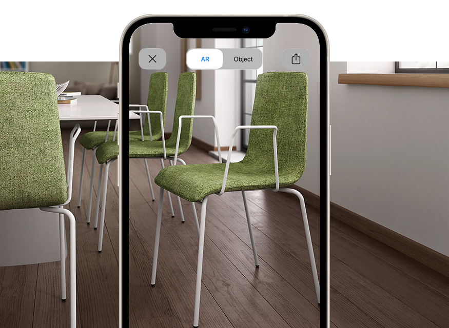 stuhl mit 4 beinen fur hauslichen ambiente mit Augmented Reality Zerosedici stuhl